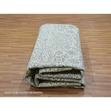 Load image into Gallery viewer, 9&#39;x12&#39;2&quot; Diamond White, Mamluk Dynasty Pattern, Tone On Tone, Undyed Vibrant Wool, Hand Knotted, Oriental Rug FWR479922