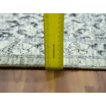 Load image into Gallery viewer, 9&#39;x12&#39;2&quot; Diamond White, Mamluk Dynasty Pattern, Tone On Tone, Undyed Vibrant Wool, Hand Knotted, Oriental Rug FWR479922