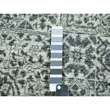 Load image into Gallery viewer, 10&#39;x10&#39; Duck White And Rusty Gray, Hand Knotted Undyed Mamluk Dynasty Pattern, Tone On Tone, Shiny Wool, Oriental Square Rug FWR479928