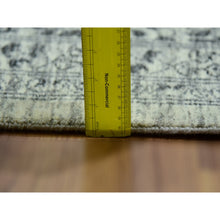 Load image into Gallery viewer, 10&#39;x10&#39; Duck White And Rusty Gray, Hand Knotted Undyed Mamluk Dynasty Pattern, Tone On Tone, Shiny Wool, Oriental Square Rug FWR479928