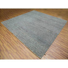 Load image into Gallery viewer, 10&#39;x10&#39; Grandma Gray, Undyed Modern Grass Design, Tone On Tone, Hand Knotted, 100% Wool, Bohemian Square Oriental Rug FWR479940