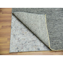 Load image into Gallery viewer, 10&#39;x10&#39; Grandma Gray, Undyed Modern Grass Design, Tone On Tone, Hand Knotted, 100% Wool, Bohemian Square Oriental Rug FWR479940