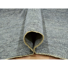 Load image into Gallery viewer, 10&#39;x10&#39; Grandma Gray, Undyed Modern Grass Design, Tone On Tone, Hand Knotted, 100% Wool, Bohemian Square Oriental Rug FWR479940