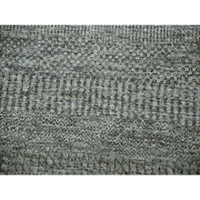 Load image into Gallery viewer, 10&#39;x10&#39; Grandma Gray, Undyed Modern Grass Design, Tone On Tone, Hand Knotted, 100% Wool, Bohemian Square Oriental Rug FWR479940