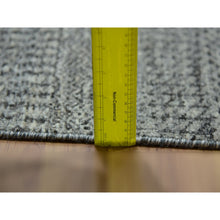 Load image into Gallery viewer, 10&#39;x10&#39; Grandma Gray, Undyed Modern Grass Design, Tone On Tone, Hand Knotted, 100% Wool, Bohemian Square Oriental Rug FWR479940