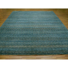 Load image into Gallery viewer, 12&#39;x12&#39; Enamel Blue, Kohinoor Herat Small Geometric Repetitive Diamond Design, 100% Plush Wool, Hand Knotted, Xl Square Oriental Rug FWR479970