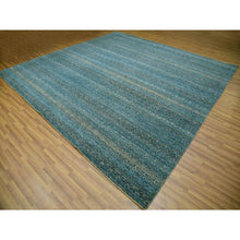Load image into Gallery viewer, 12&#39;x12&#39; Enamel Blue, Kohinoor Herat Small Geometric Repetitive Diamond Design, 100% Plush Wool, Hand Knotted, XL Square Oriental Rug FWR479970
