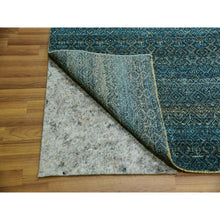 Load image into Gallery viewer, 12&#39;x12&#39; Enamel Blue, Kohinoor Herat Small Geometric Repetitive Diamond Design, 100% Plush Wool, Hand Knotted, XL Square Oriental Rug FWR479970