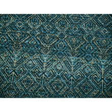 Load image into Gallery viewer, 12&#39;x12&#39; Enamel Blue, Kohinoor Herat Small Geometric Repetitive Diamond Design, 100% Plush Wool, Hand Knotted, XL Square Oriental Rug FWR479970