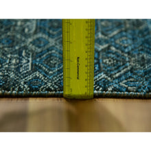 Load image into Gallery viewer, 12&#39;x12&#39; Enamel Blue, Kohinoor Herat Small Geometric Repetitive Diamond Design, 100% Plush Wool, Hand Knotted, Xl Square Oriental Rug FWR479970