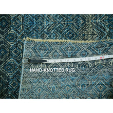 Load image into Gallery viewer, 12&#39;x12&#39; Enamel Blue, Kohinoor Herat Small Geometric Repetitive Diamond Design, 100% Plush Wool, Hand Knotted, XL Square Oriental Rug FWR479970
