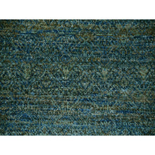 Load image into Gallery viewer, 12&#39;x12&#39; Jungle Green, Soft To The Touch Kohinoor Herat, Diamond Shape Small Geometric Repetitive Design, Pure Wool, Hand Knotted, Square Oriental Rug FWR479976