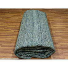 Load image into Gallery viewer, 12&#39;x12&#39; Jungle Green, Soft To The Touch Kohinoor Herat, Diamond Shape Small Geometric Repetitive Design, Pure Wool, Hand Knotted, Square Oriental Rug FWR479976