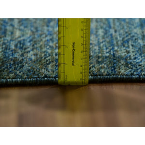 12'x12' Jungle Green, Soft To The Touch Kohinoor Herat, Diamond Shape Small Geometric Repetitive Design, Pure Wool, Hand Knotted, Square Oriental Rug FWR479976