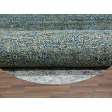 Load image into Gallery viewer, 12&#39;x12&#39; Myrtle Green, Tone On Tone, Hand Knotted Plush Pile 100% Wool, Kohinoor Herat With Diamond Shaped Small Geometric Repetitive Design, Round Oriental Rug FWR479982