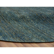 Load image into Gallery viewer, 12&#39;x12&#39; Myrtle Green, Tone On Tone, Hand Knotted Plush Pile 100% Wool, Kohinoor Herat With Diamond Shaped Small Geometric Repetitive Design, Round Oriental Rug FWR479982