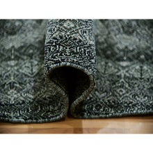 Load image into Gallery viewer, 12&#39;x12&#39; Graphite Gray, All Plush Wool, Small Geometric Repetitive Motifs Round Kohinoor Herat Pattern, Hand Knotted, Oriental Rug FWR479994