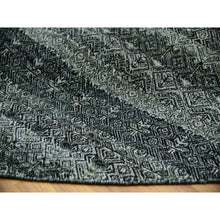 Load image into Gallery viewer, 12&#39;x12&#39; Graphite Gray, All Plush Wool, Small Geometric Repetitive Motifs Round Kohinoor Herat Pattern, Hand Knotted, Oriental Rug FWR479994