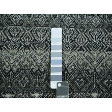 Load image into Gallery viewer, 12&#39;x12&#39; Graphite Gray, All Plush Wool, Small Geometric Repetitive Motifs Round Kohinoor Herat Pattern, Hand Knotted, Oriental Rug FWR479994