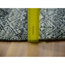 Load image into Gallery viewer, 12&#39;x12&#39; Graphite Gray, All Plush Wool, Small Geometric Repetitive Motifs Round Kohinoor Herat Pattern, Hand Knotted, Oriental Rug FWR479994