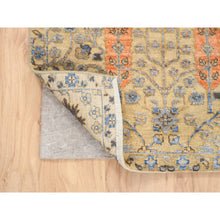 Load image into Gallery viewer, 2&#39;7&quot;x6&#39; Almond Brown, Silk With Textured Wool, Hand Knotted, Cypress Tree Design, Runner, Oriental Rug FWR480144