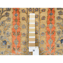 Load image into Gallery viewer, 2&#39;7&quot;x6&#39; Almond Brown, Silk With Textured Wool, Hand Knotted, Cypress Tree Design, Runner, Oriental Rug FWR480144