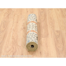 Load image into Gallery viewer, 2&#39;7&quot;x6&#39; Almond Brown, Silk With Textured Wool, Hand Knotted, Cypress Tree Design, Runner, Oriental Rug FWR480144