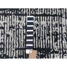 Load image into Gallery viewer, 5&#39;10&quot;x9&#39; Black and Silver, Modern, Wool and Plant Based Silk, Hand Loomed, Oriental Rug FWR480198
