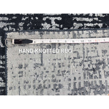 Load image into Gallery viewer, 5&#39;10&quot;x9&#39; Black And Silver, Modern, Wool And Plant Based Silk, Hand Loomed, Oriental Rug FWR480198
