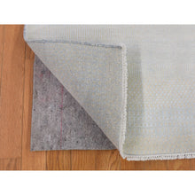 Load image into Gallery viewer, 4&#39;1&quot;x6&#39;1&quot; Ivory, Modern, Hand Knotted, Grass Design, Densely Woven, Wool And Silk, Oriental Rug FWR480234