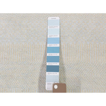 Load image into Gallery viewer, 4&#39;1&quot;x6&#39;1&quot; Ivory, Modern, Hand Knotted, Grass Design, Densely Woven, Wool And Silk, Oriental Rug FWR480234