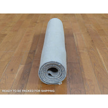 Load image into Gallery viewer, 4&#39;1&quot;x6&#39;1&quot; Ivory, Modern, Hand Knotted, Grass Design, Densely Woven, Wool And Silk, Oriental Rug FWR480234