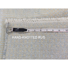 Load image into Gallery viewer, 4&#39;1&quot;x6&#39;1&quot; Ivory, Modern, Hand Knotted, Grass Design, Densely Woven, Wool And Silk, Oriental Rug FWR480234