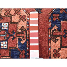 Load image into Gallery viewer, 4&#39;x6&#39;8&quot; Coral Red, Afghan Ersari With Geometric Elephant Feet Design, Soft Wool, Hand Knotted, Oriental Rug FWR480270