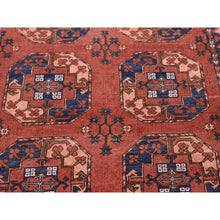 Load image into Gallery viewer, 4&#39;x6&#39;8&quot; Coral Red, Afghan Ersari With Geometric Elephant Feet Design, Soft Wool, Hand Knotted, Oriental Rug FWR480270