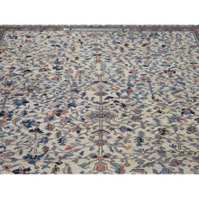 Load image into Gallery viewer, 14&#39;3&quot;x15&#39;7&quot; Ivory, Antique Persian Bakhtiar with Rare All Over Design, Excellent Condition Hand Knotted Pure Wool, Signed by Kashan Carpets, Large Squarish Oversized Oriental Rug FWR480330