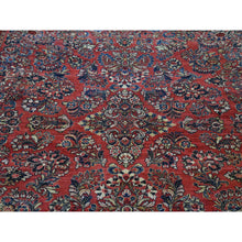 Load image into Gallery viewer, 7&#39;10&quot;x9&#39;10&quot; Tomato Red, Antique Persian Sarouk With Flower Bouquet Design, Full Pile, Mint Condition, Soft Wool, Hand Knotted, Clean, Sides And Ends Professionally Secured, Oriental Rug FWR480384
