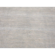 Load image into Gallery viewer, 8&#39;1&quot;x9&#39;10&quot; Light Grey, Modern, Hand Knotted, Grass Design, Densely Woven, Wool And Silk, Oriental Rug FWR480390