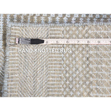 Load image into Gallery viewer, 8&#39;1&quot;x9&#39;10&quot; Light Grey, Modern, Hand Knotted, Grass Design, Densely Woven, Wool And Silk, Oriental Rug FWR480390