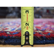 Load image into Gallery viewer, 7&#39;4&quot;x9&#39;9&quot; Tomato Red With Gold, Antique Persian Heriz All Over Geometric Design, Pure Wool, Full Pile, Excellent Condition, Hand Knotted, Clean, Sides And Ends Professionally Secured, Oriental Rug FWR480414