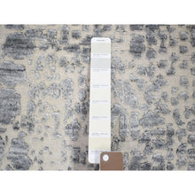 Load image into Gallery viewer, 4&#39;x6&#39; Ivory, Modern Design, Hand Knotted Tone On Tone Plant Based Silk With Textured Wool, Oriental Rug FWR480462