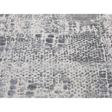 Load image into Gallery viewer, 4&#39;x6&#39; Ivory, Modern Design, Hand Knotted Tone On Tone Plant Based Silk With Textured Wool, Oriental Rug FWR480462