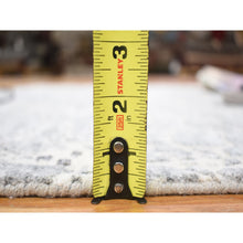 Load image into Gallery viewer, 4&#39;x6&#39; Ivory, Modern Design, Hand Knotted Tone On Tone Plant Based Silk With Textured Wool, Oriental Rug FWR480462