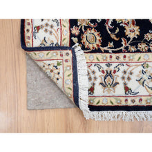 Load image into Gallery viewer, 2&#39;8&quot;x9&#39;10&quot; Midnight Blue, Wool 250 Kpsi Hand Knotted, Nain All Over Flower Design, Fine Runner Oriental Rug FWR480534