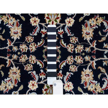 Load image into Gallery viewer, 2&#39;8&quot;x9&#39;10&quot; Midnight Blue, Wool 250 Kpsi Hand Knotted, Nain All Over Flower Design, Fine Runner Oriental Rug FWR480534