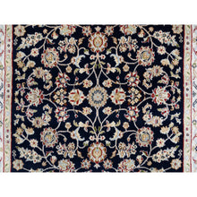 Load image into Gallery viewer, 2&#39;8&quot;x9&#39;10&quot; Midnight Blue, Wool 250 Kpsi Hand Knotted, Nain All Over Flower Design, Fine Runner Oriental Rug FWR480534
