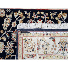 Load image into Gallery viewer, 2&#39;8&quot;x9&#39;10&quot; Midnight Blue, Wool 250 Kpsi Hand Knotted, Nain All Over Flower Design, Fine Runner Oriental Rug FWR480534