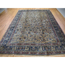 Load image into Gallery viewer, 11&#39;9&quot;x16&#39;4&quot; Ivory, Antique Persian Mashad, Hand Knotted, 100% Wool, Oversized Oriental Rug FWR480678