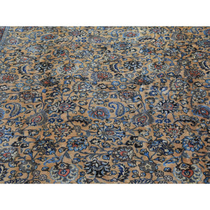 11'9"x16'4" Ivory, Antique Persian Mashad, Hand Knotted, 100% Wool, Oversized Oriental Rug FWR480678