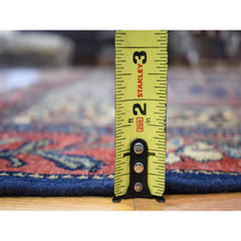 Load image into Gallery viewer, 11&#39;x19&#39; Navy Blue, Antique Persian Bijar, Even Wear, Clean, Sides And Ends Professionally Secured, Pure Wool, Hand Knotted Oversized Oriental Rug FWR480702